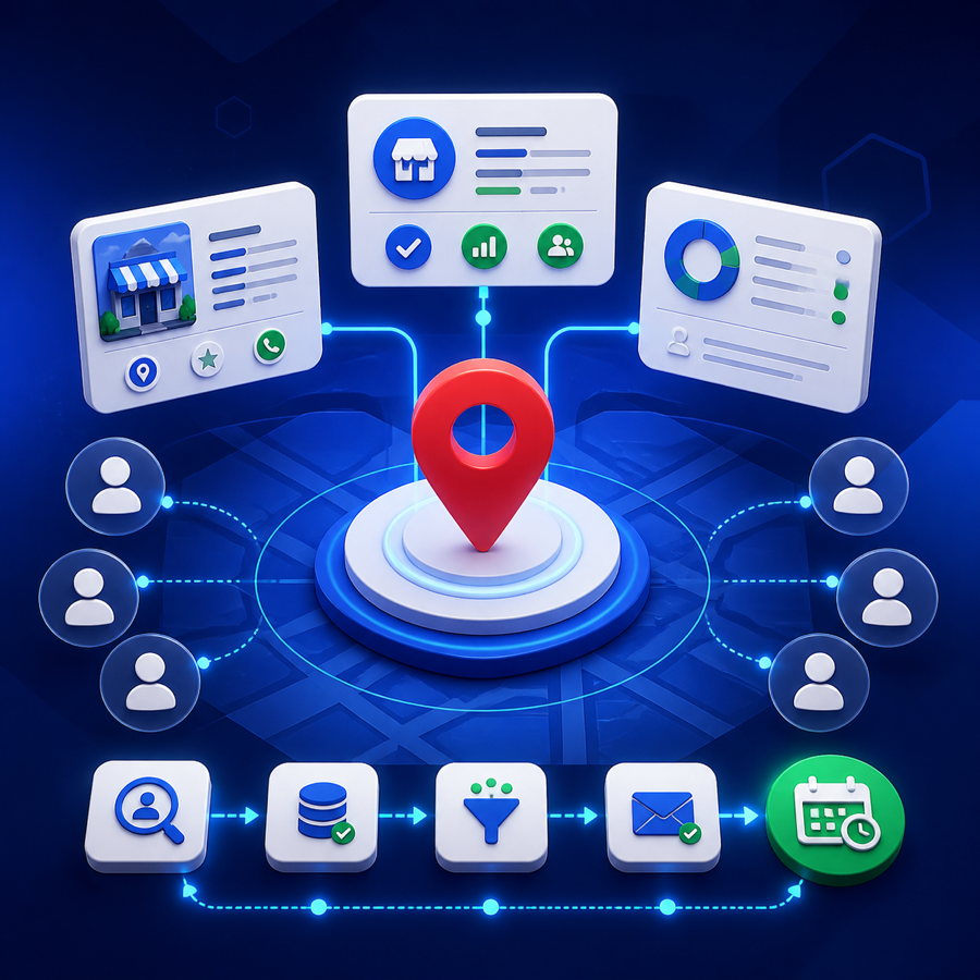 Lead generation and automated prospecting illustration